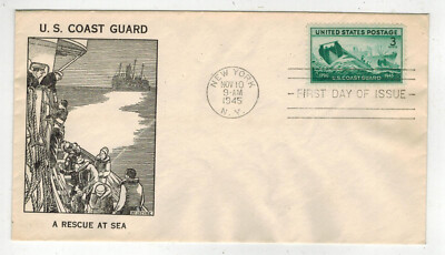 1945 WW2 Patriotic MILITARY HONORING US COAST GUARD 936-69 BLACK