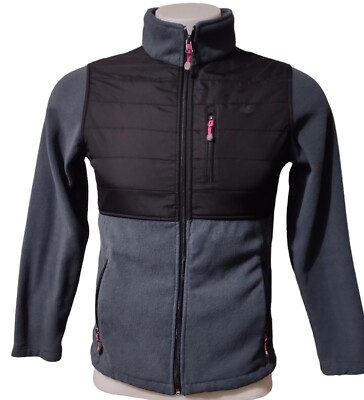 New Balance Jacket Small Fleece Outdoor Full Zip 3 Pockets Women's Black / Gray