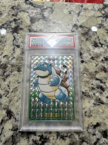 PSA 6 EX Mint Blastoise 009 Bandai Carddass Vending Prism 1996 Japanese Graded