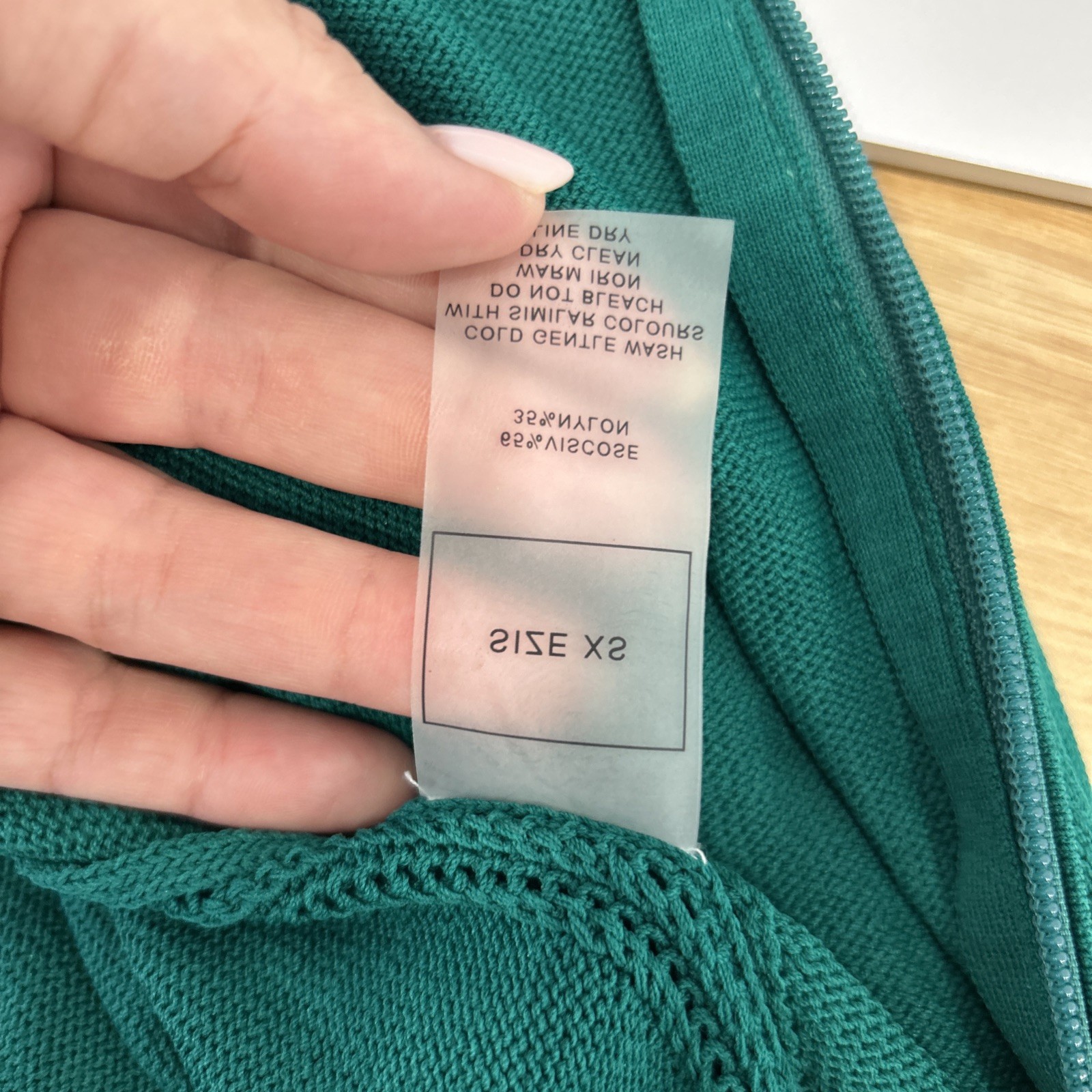 Maniere De Voir NEW Women's Green Knit Jumpsuit Size XS Stretch Long Sleeve image 10