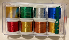 8 Spools Madeira Metallic Classic Thread - Bright Colors - Pre-owned in Case