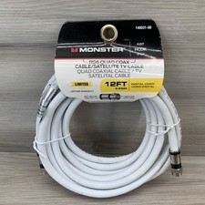 Monster 140031-00 RG6 Quad Digital Video Coax Cable/Satellite TV Cable New