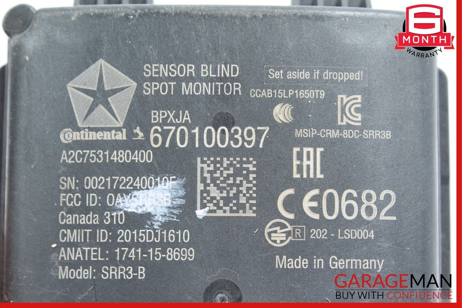 14-17 Maserati Ghibli S Blind Spot Control Module Blind Spot Monitor 670100397