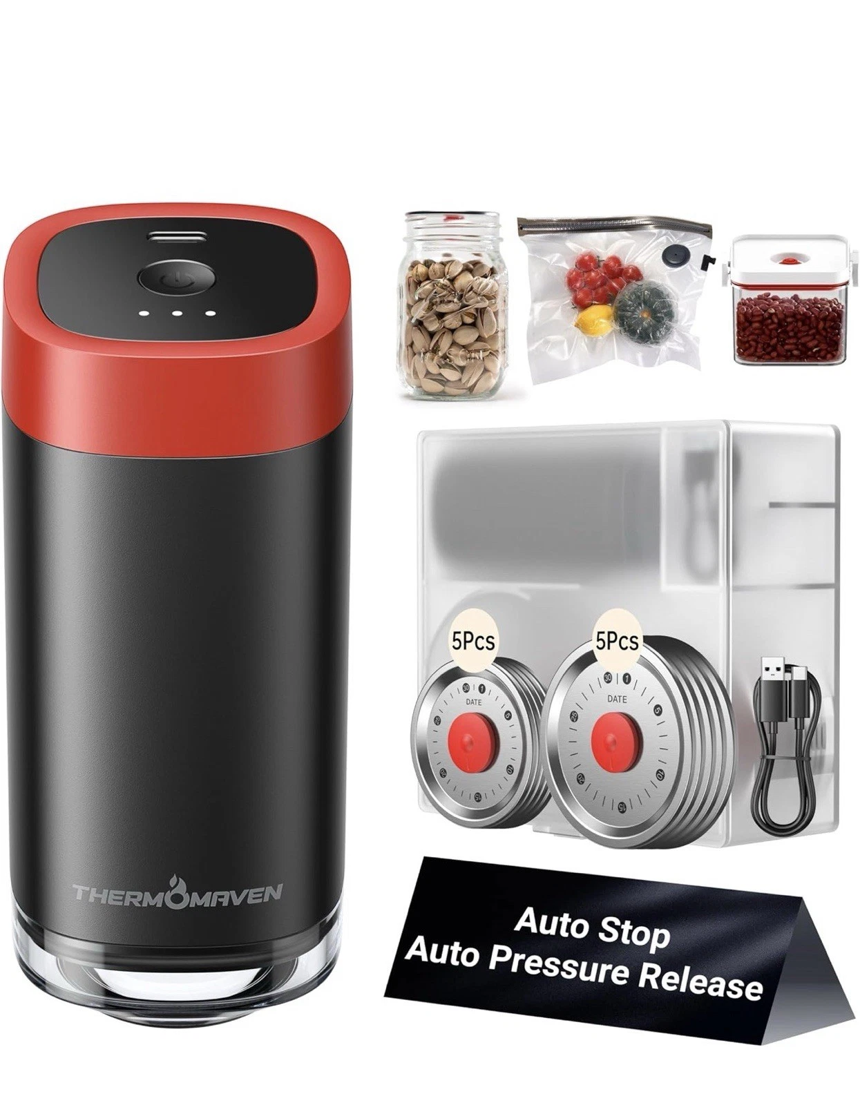 NEW ThermoMaven Mason Jar Vacuum Sealer Kit