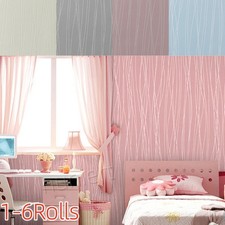 1-6X Thick Plain Textured Heavy Duty Embossed Paste the Wall Wallpaper Non-Woven