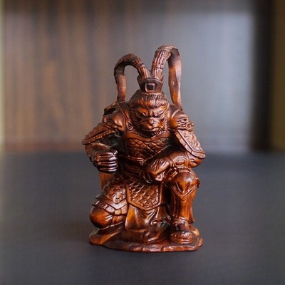 Vintage wooden Sun wukong monkey king figurine statue sculpture desk home decor