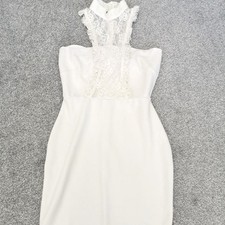 Women's Prettylittlething white bodycon mini dress Size 8