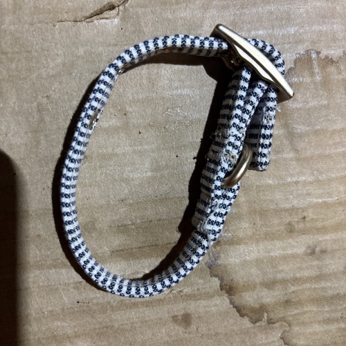 Boots and Barkley 13 inch Blue White Striped Gold Buckle Dog Collar