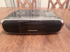 Studebaker Sb5050b Workstation Bluetooth Fm Cd Clock Radio Wireless Charger Blk