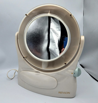 Vtg REVLON Perfect Look Halo-Light Make-Up 2 Side Mirror Electric #RV-961 Tested