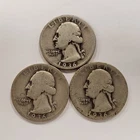 1936 P D S 25c Washington Silver Quarter 3 Coin Set - .54 ASW - U1044