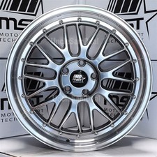 19x9.5 5x114.3 35 Mst Leman Hyper Black Mesh Machine Lip W Rivet Sport Wheels