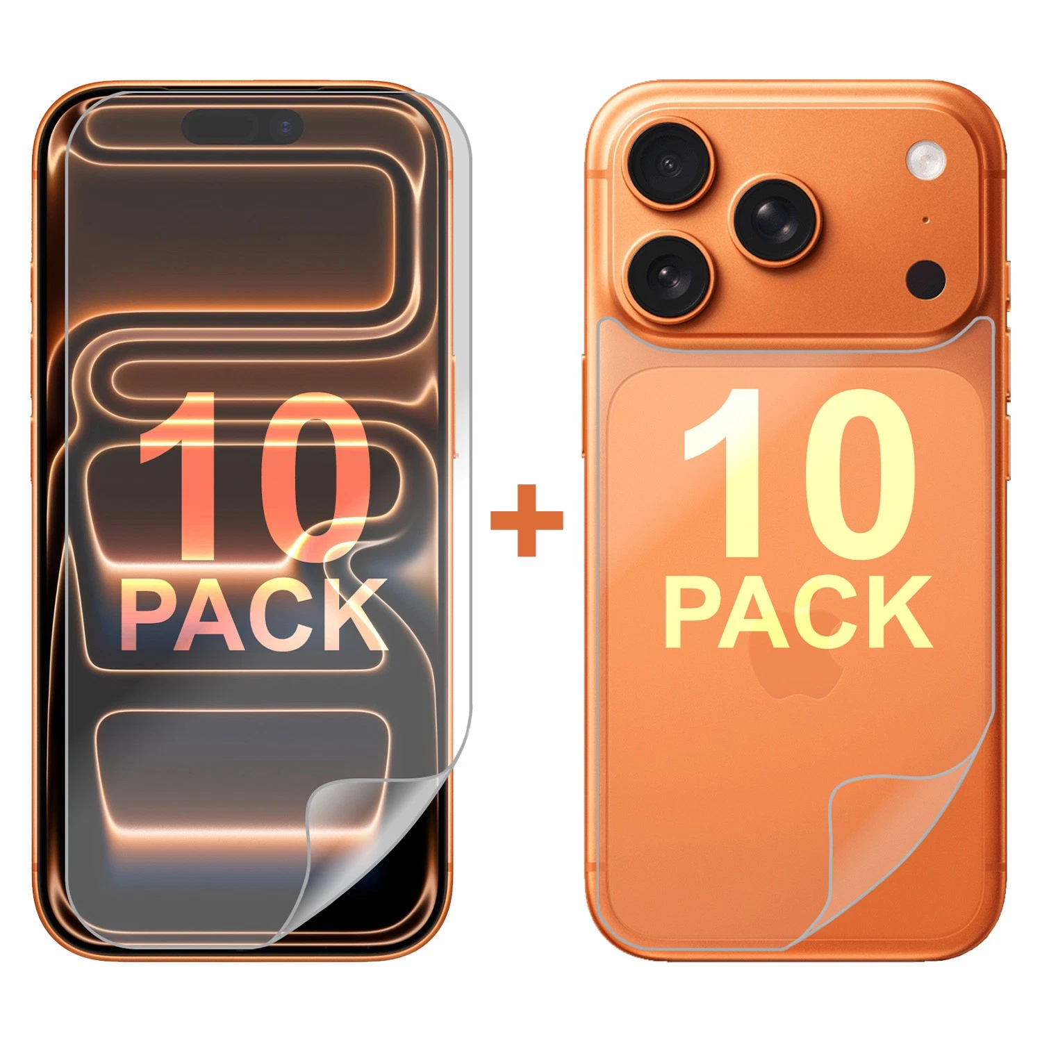 10Set Soft PET Film Screen Protector for Apple iPhone 17 PRO Front and Back Bulk