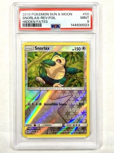 Snorlax 50/68 Reverse Holo PSA 9 - Hidden Fates