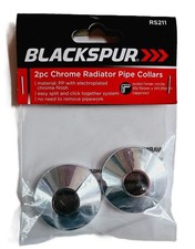 Blackspur Chrome Radiator Pipe Collars 2-Pack Heating Pipe Cover Rosettes