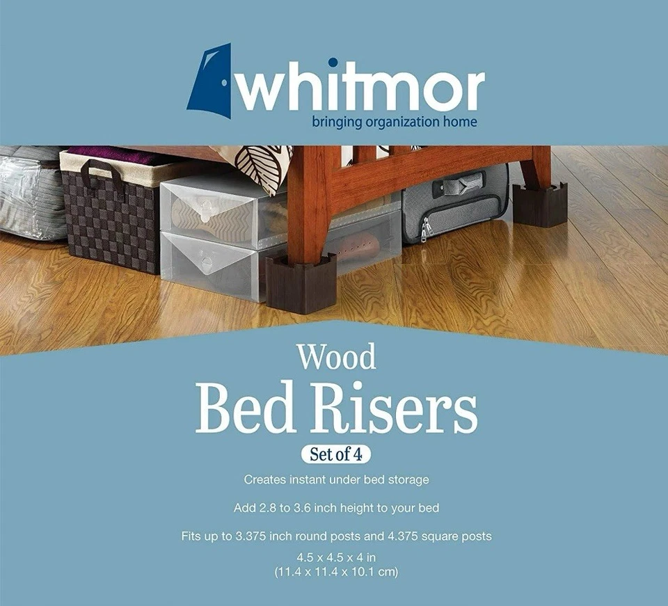 Juego de espresso de madera Whitmor de elevador de 4 camas 6511-4713-ESPR - Nuevo Foto 3 de 4