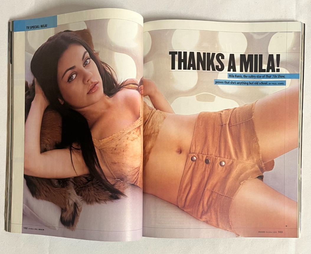Very Rare MAXIM October 2002 Mila Kunis Elisha Cuthbert TV's Sexiest Girls  VGC