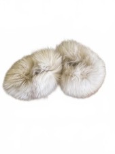 Vtg Natural Blue Fox Fur Cuffs NWT