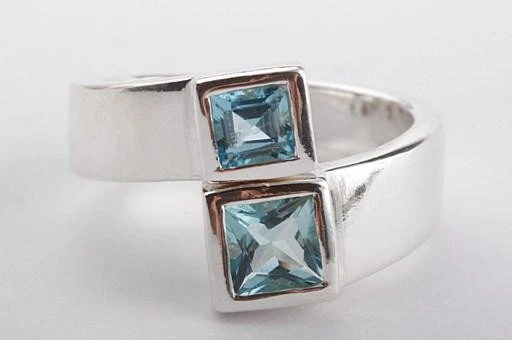 Topas Ring 925er Sterling Silber Blautopas Gr 51 Top! # - Bild 2 von 4