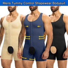 Men Tummy Control Shapewear Bodysuit Compression Shaper Undershirt Waist Trainer