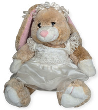 Build-A-Bear BAB 18" Brown Floppy Long Ears Plush Bunny in Wedding Dress & Veil