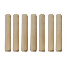 1/4" x 2" 6x50mm Best Fluted Wood Dowel Pins - 100 Pieces