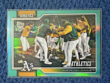 2026 Topps Series 1 Athletics Team Card Aqua Rainbow Foil #304