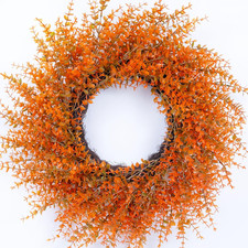 26" Autumn Fall Wreath with Orange Eucalyptus Leaf for Front Door/Outdoor