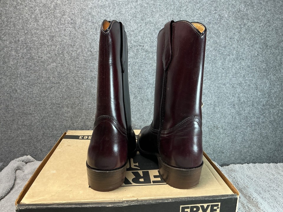 NOS Frye 3150 Men's Roper Cowboy Boots In Antique Burgundy Vintage ...