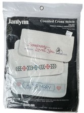 Janlynn Counted Cross Stitch Kit Washcloths French Animals Vintage New Towels