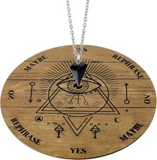 Pendulum Board Set Wooden Dowsing Divination Board Metaphysical Message with Cry