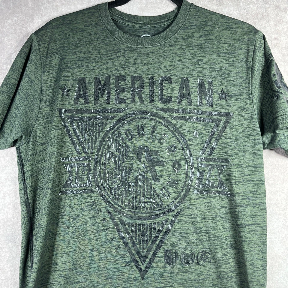 Camiseta American Fighter Siena Heights Para Hombre Mediana Verde Militar Manga Corta  Foto 2 de 4