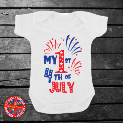 Mein erster vierter Juli Body Jungen Mädchen Geschenk Kinder Babyparty USA Amerika