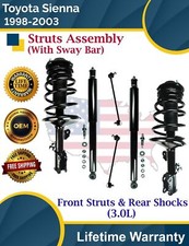 Front Struts Rear Shocks Wsway Bar For 1998-2003 Toyota Sienna Lifetime Warr