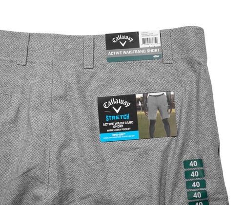 Callaway Mens Golf Shorts 40 Gray Stretch Opti-Dri Performance Active Waistband - Picture 3 of 5