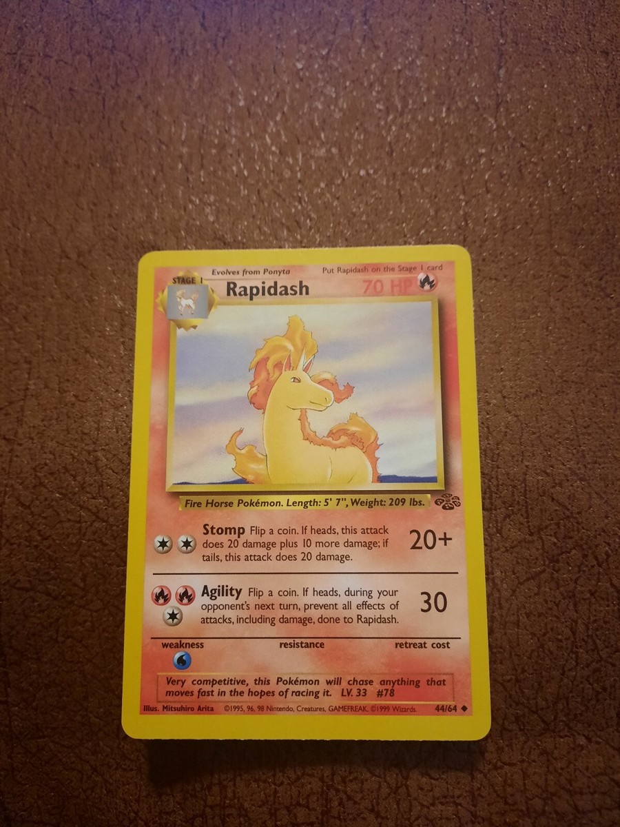 1995 Rapidash 44/64 Pokmon Card 1995 Rapidash 44/64 Pokmon Card