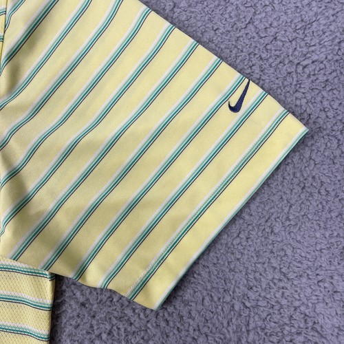 Nike Golf Tour Performance Polo Shirt Uomo M Giallo Righe Fairway Masters - Foto 2 di 8