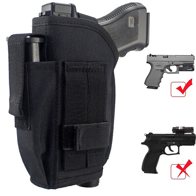 Tactical OWB Holster for Pistols with Flashlight or Laser Right Hand Universal