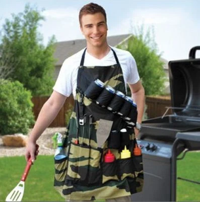 BIGMOUTH INC. THE GRILL SERGEANT BBQ APRON Barbeque Party Gift Prank Beer Holder Humor Joke