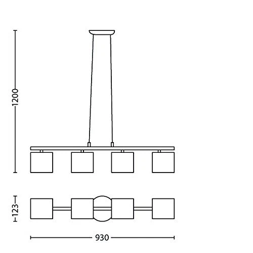 MASSIVE - Callas Lampadario Moderno, in Metallo, con 4 Cilindri in Vetro, Max... - Immagine 3 di 4