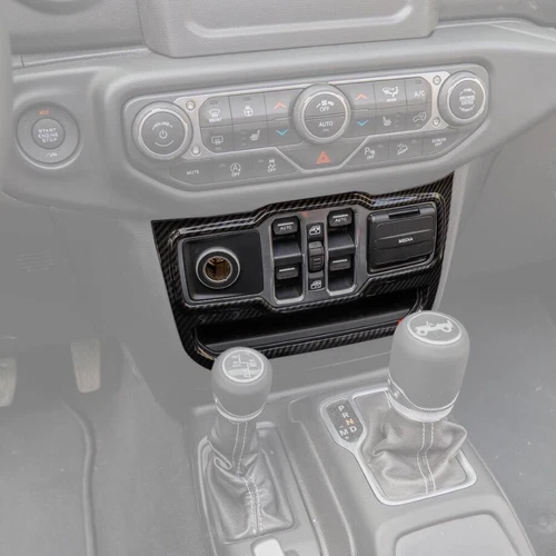 1P Window Control Cover Trim For Jeep Wrangler JL 18-23 Accessories Carbon Fiber - Picture 2 of 8