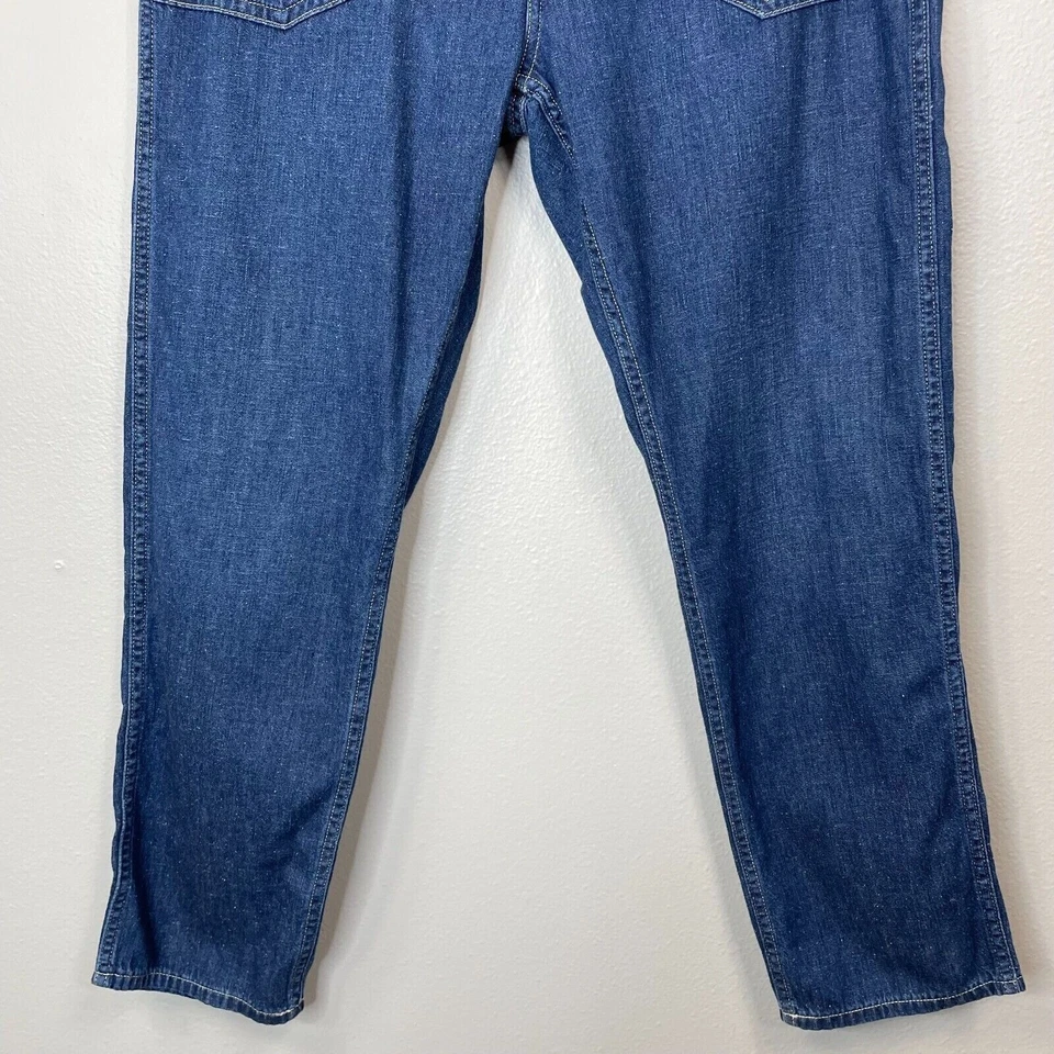 Polo Ralph Lauren Ropa de Trabajo Denim Algodón Jeans Mujeres 29 Azul Botón Mosca Tiro Alto Foto 3 de 4