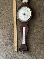 Vintage Airguide Mahogany Wall Barometer/Weather Station | Banjo Style | 24”H