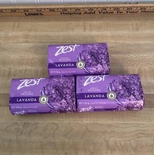 Three Bars of "Zest" Lavanda Soap..135 g..Con Aceites Esenciales.Made In Mexico