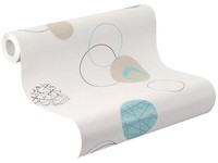 Rasch Tapete Vlies Selection 475913 Weiß Braun Blau TüRkis Stylisch Kreise