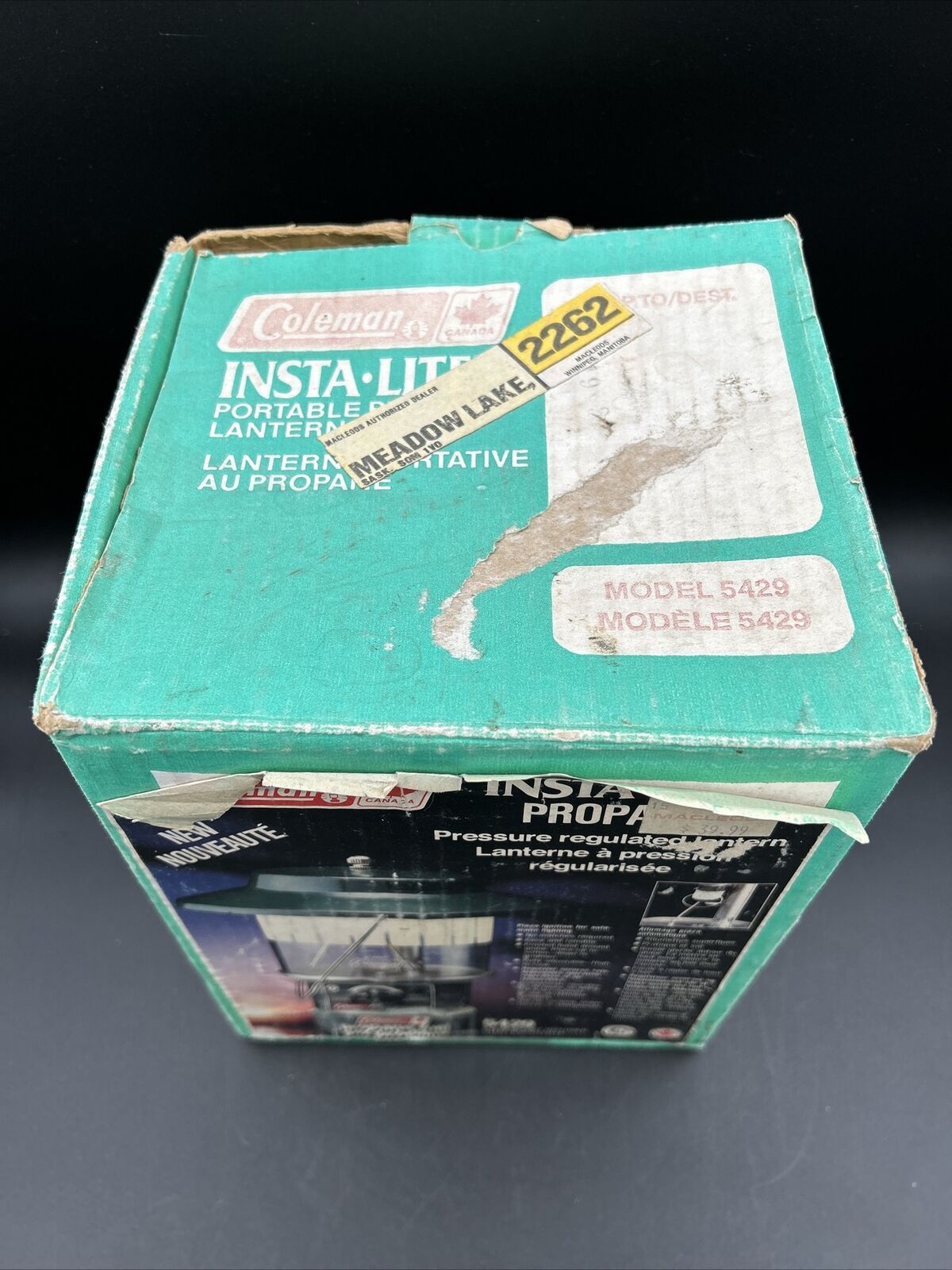 Vintage Coleman Propane Insta-Lite 2000 Lantern 5429-701 w/ Box & Globe Untested