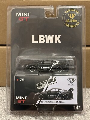 Mini GT 1/64 #75 LB Works Nissan GT-R Black Nagoya LB Hobby Opening Edition 2019