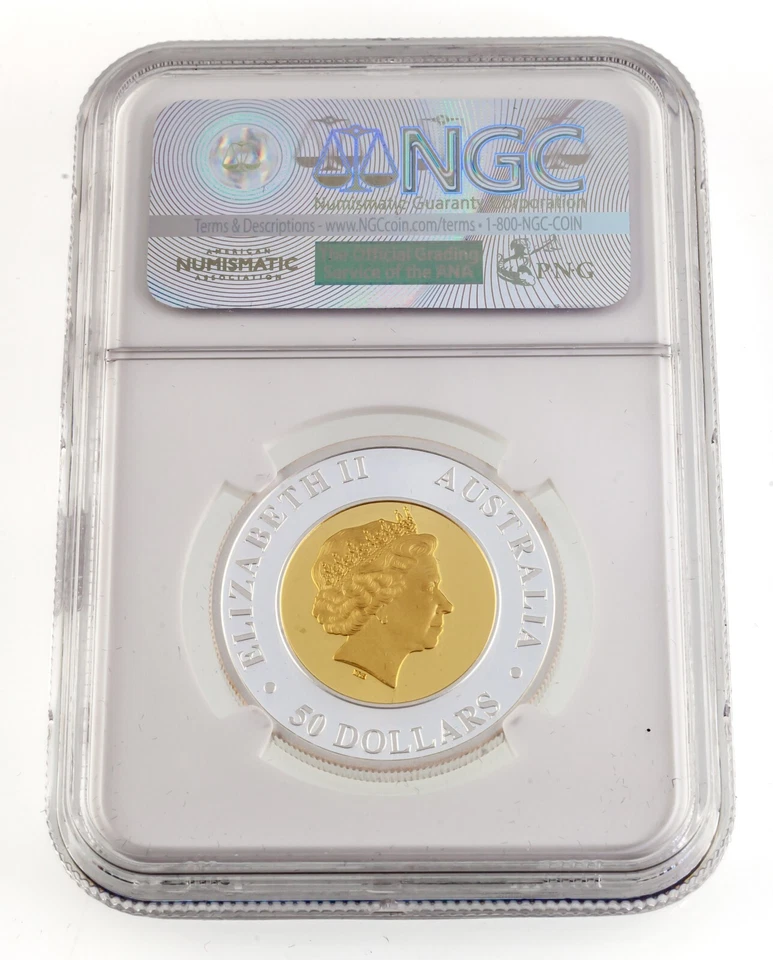 2016-P Bi-Metal Australia 1/2 Oz Gold/Silver Eagle NGC PF70 Ultra Cameo Merc - Image 3 of 4