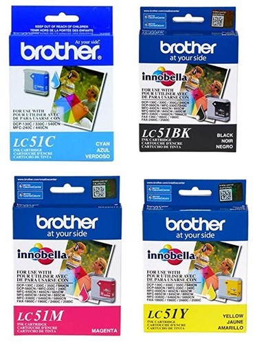 4-Pack New Genuine Brother LC51 Color Ink Cartridges for MFC-685CW, MFC-845CW - 第 1/9 張圖片