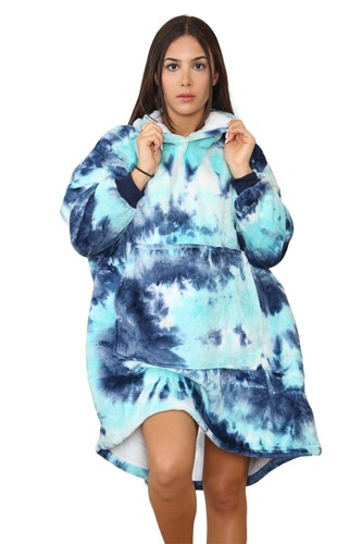MS9 Women's Blanket Oversized Fleece Hoodie With Soft and Warm Sherpa Lining - Picture 57 of 69